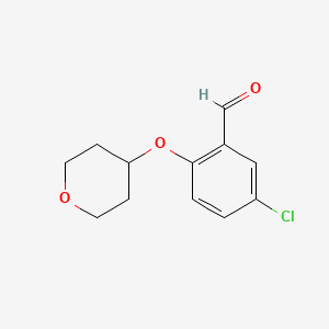 B1457043 5-Chloro-2-(tetrahydropyran-4-yloxy)benzaldehyde CAS No. 1160656-16-5