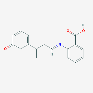 2-{(E)-[3-(5-Oxocyclohexa-1,3-dien-1-yl)butylidene]amino}benzoic acid