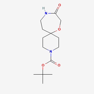 molecular formula C14H24N2O4 B1457053 叔丁基 9-氧代-7-氧杂-3,10-二氮杂螺[5.6]十二烷-3-羧酸酯 CAS No. 1179338-64-7