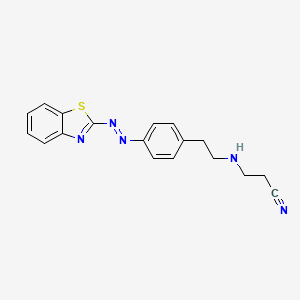 3-[(2-{4-[(E)-(1,3-Benzothiazol-2-yl)diazenyl]phenyl}ethyl)amino]propanenitrile