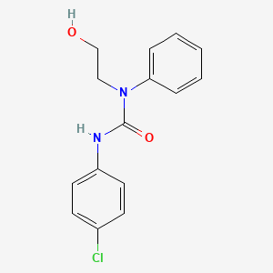 molecular formula C15H15ClN2O2 B14570556 Urea, N'-(4-chlorophenyl)-N-(2-hydroxyethyl)-N-phenyl- CAS No. 61293-84-3