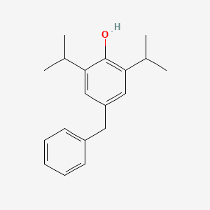 molecular formula C19H24O B14570605 Phenol, 2,6-bis(1-methylethyl)-4-(phenylmethyl)- CAS No. 61563-91-5