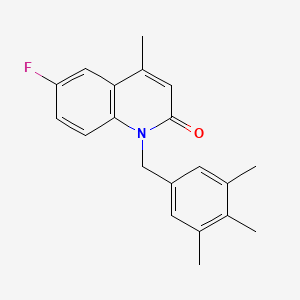 6-Fluoro-4-methyl-1-[(3,4,5-trimethylphenyl)methyl]quinolin-2(1H)-one