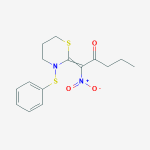 1-Nitro-1-[3-(phenylsulfanyl)-1,3-thiazinan-2-ylidene]pentan-2-one