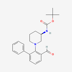 molecular formula C23H28N2O3 B1457081 (R)-tert-butyl (1-(3-formyl-[1,1'-biphenyl]-2-yl)piperidin-3-yl)carbamate CAS No. 1204181-64-5