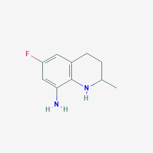 molecular formula C10H13FN2 B1457085 6-Fluoro-2-methyl-1,2,3,4-tetrahydroquinolin-8-amine CAS No. 1202181-14-3