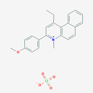 Benzo[f]quinolinium, 1-ethyl-3-(4-methoxyphenyl)-4-methyl-, perchlorate