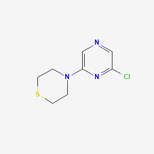 molecular formula C8H10ClN3S B1457091 Thiomorpholine, 4-(6-chloro-2-pyrazinyl)- CAS No. 1148114-95-7