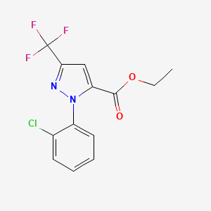 molecular formula C13H10ClF3N2O2 B1457102 2-(2-chlorophenyl)-5-trifluoromethyl-2H-pyrazole-3-carboxylic acid ethyl ester CAS No. 1033586-26-3