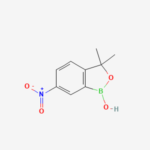 molecular formula C9H10BNO4 B1457113 3,3-dimethyl-6-nitrobenzo[c][1,2]oxaborol-1(3H)-ol CAS No. 1266084-47-2