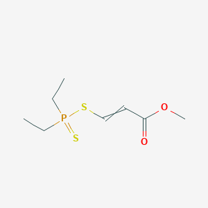 molecular formula C8H15O2PS2 B14571287 Methyl 3-[(diethylphosphorothioyl)sulfanyl]prop-2-enoate CAS No. 61401-28-3