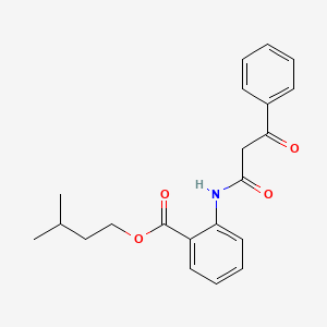 molecular formula C21H23NO4 B14571712 Benzoic acid, 2-[(1,3-dioxo-3-phenylpropyl)amino]-, 3-methylbutyl ester CAS No. 61580-30-1