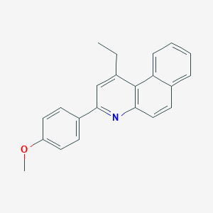 molecular formula C22H19NO B14571809 Benzo[f]quinoline, 1-ethyl-3-(4-methoxyphenyl)- CAS No. 61430-46-4