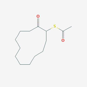 molecular formula C14H24O2S B14571841 Ethanethioic acid, S-(2-oxocyclododecyl) ester CAS No. 61323-22-6