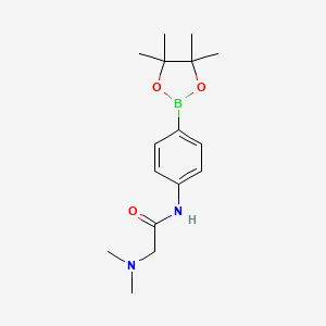 molecular formula C16H25BN2O3 B1457192 2-(二甲氨基)-N-(4-(4,4,5,5-四甲基-1,3,2-二氧杂硼环-2-基)苯基)乙酰胺 CAS No. 873306-31-1