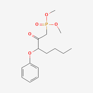 molecular formula C15H23O5P B14572068 Dimethyl (2-oxo-3-phenoxyheptyl)phosphonate CAS No. 61408-52-4