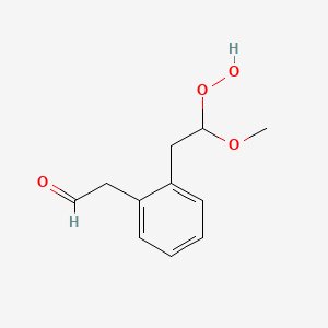 molecular formula C11H14O4 B14572097 Benzeneacetaldehyde, 2-(2-hydroperoxy-2-methoxyethyl)- CAS No. 61623-60-7