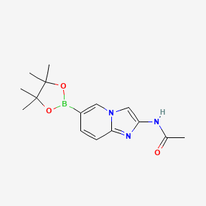 molecular formula C15H20BN3O3 B1457213 n-(6-(4,4,5,5-四甲基-1,3,2-二恶硼烷-2-基)咪唑并[1,2-a]吡啶-2-基)乙酰胺 CAS No. 947249-08-3