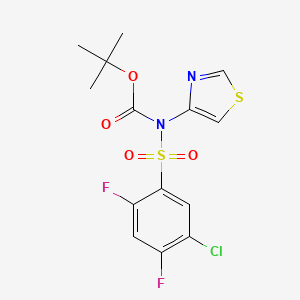 molecular formula C14H13ClF2N2O4S2 B1457237 Tert-butyl (5-chloro-2,4-difluorophenyl)sulfonyl(thiazol-4-yl)carbamate CAS No. 1235406-85-5