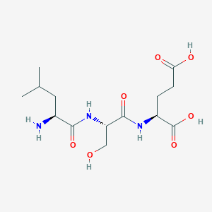 molecular formula C14H25N3O7 B14572387 L-Leucyl-L-seryl-L-glutamic acid CAS No. 61756-27-2