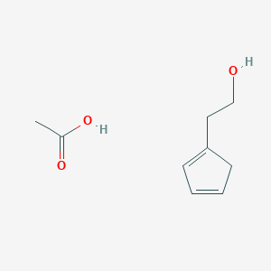 molecular formula C9H14O3 B14572467 Acetic acid;2-cyclopenta-1,3-dien-1-ylethanol CAS No. 61215-65-4