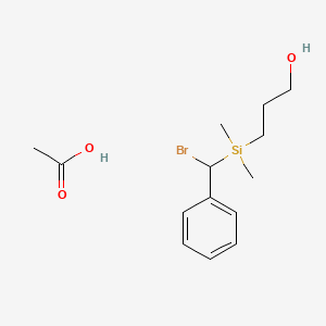 molecular formula C14H23BrO3Si B14572591 Acetic acid;3-[[bromo(phenyl)methyl]-dimethylsilyl]propan-1-ol CAS No. 61676-45-7