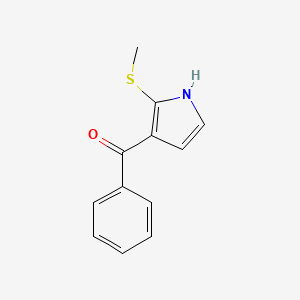 molecular formula C12H11NOS B14572634 Methanone, [2-(methylthio)-1H-pyrrol-3-yl]phenyl- CAS No. 61201-08-9