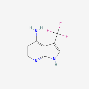 molecular formula C8H6F3N3 B1457266 3-(三氟甲基)-1H-吡咯并[2,3-B]吡啶-4-胺 CAS No. 1255099-01-4