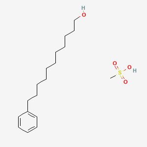 molecular formula C18H32O4S B14572668 Methanesulfonic acid--11-phenylundecan-1-ol (1/1) CAS No. 61439-51-8