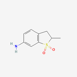 molecular formula C9H11NO2S B14572701 Benzo[b]thiophen-6-amine, 2,3-dihydro-2-methyl-, 1,1-dioxide CAS No. 61211-49-2