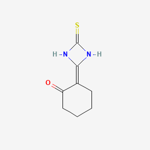 molecular formula C8H10N2OS B14572856 Cyclohexanone, 2-(4-thioxo-1,3-diazetidin-2-ylidene)- CAS No. 61539-26-2