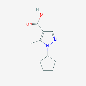 molecular formula C10H14N2O2 B1457289 1-环戊基-5-甲基-1H-吡唑-4-羧酸 CAS No. 1303797-58-1