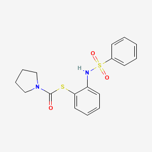 1-Pyrrolidinecarbothioic acid, S-[2-[(phenylsulfonyl)amino]phenyl] ester