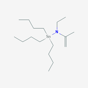 1,1,1-Tributyl-N-ethyl-N-(prop-1-en-2-yl)stannanamine