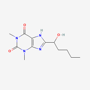 8-(1-Hydroxypentyl)-1,3-dimethyl-3,7-dihydro-1H-purine-2,6-dione