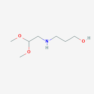 molecular formula C7H17NO3 B1457304 3-[(2,2-Dimethoxyethyl)amino]propan-1-ol CAS No. 1339694-60-8
