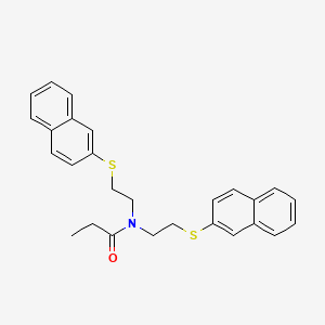 molecular formula C27H27NOS2 B14573062 Propanamide, N,N-bis[2-(2-naphthalenylthio)ethyl]- CAS No. 61455-02-5