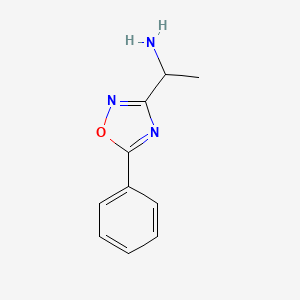 molecular formula C10H11N3O B1457309 1-(5-苯基-1,2,4-恶二唑-3-基)乙胺 CAS No. 1292180-21-2