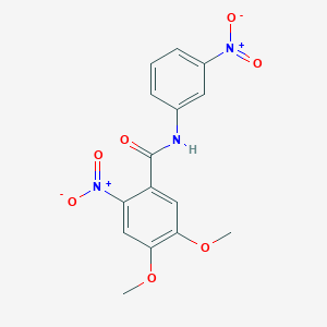 molecular formula C15H13N3O7 B14573159 Benzamide, 4,5-dimethoxy-2-nitro-N-(3-nitrophenyl)- CAS No. 61212-74-6