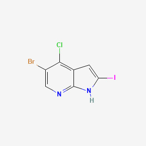 molecular formula C7H3BrClIN2 B1457317 5-溴-4-氯-2-碘-1H-吡咯并[2,3-b]吡啶 CAS No. 876343-87-2