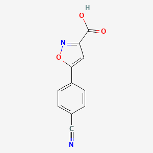 molecular formula C11H6N2O3 B1457319 5-(4-氰基苯基)异恶唑-3-羧酸 CAS No. 1375064-45-1