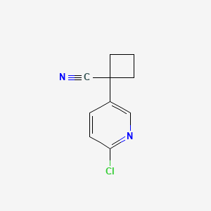 molecular formula C10H9ClN2 B1457320 1-(6-Chloropyridin-3-YL)cyclobutanecarbonitrile CAS No. 485828-75-9