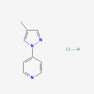 molecular formula C9H10ClN3 B1457327 4-(4-methyl-1H-pyrazol-1-yl)pyridine hydrochloride CAS No. 1384428-36-7