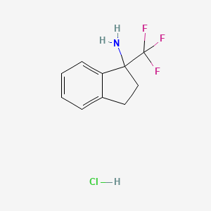 molecular formula C10H11ClF3N B1457330 1-(trifluoromethyl)-2,3-dihydro-1H-inden-1-amine hydrochloride CAS No. 1443981-81-4