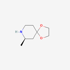 molecular formula C8H15NO2 B1457335 (7R)-7-methyl-1,4-dioxa-8-azaspiro[4.5]decane CAS No. 1419075-94-7