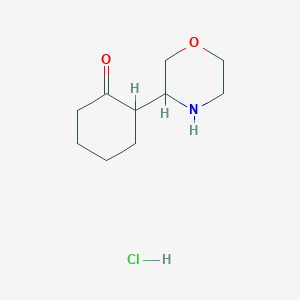 molecular formula C10H18ClNO2 B1457336 2-(Morpholin-3-yl)cyclohexan-1-one hydrochloride CAS No. 1423034-06-3