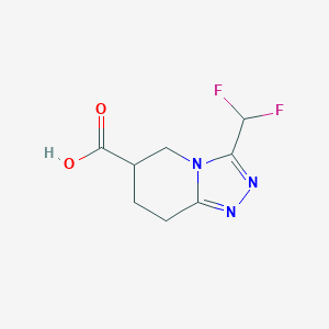 molecular formula C8H9F2N3O2 B1457337 3-(difluoromethyl)-5H,6H,7H,8H-[1,2,4]triazolo[4,3-a]pyridine-6-carboxylic acid CAS No. 1394042-15-9