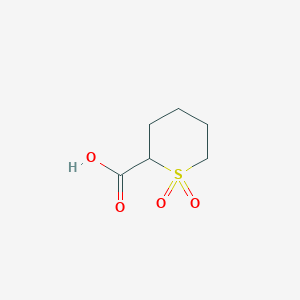 molecular formula C6H10O4S B1457340 1,1-Dioxo-1$l^{6}-thiane-2-carboxylic acid CAS No. 1318758-58-5