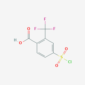 molecular formula C8H4ClF3O4S B1457341 4-(氯磺酰基)-2-(三氟甲基)苯甲酸 CAS No. 1423031-79-1