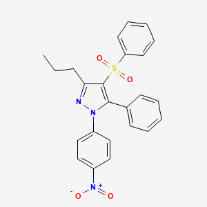 1H-Pyrazole, 1-(4-nitrophenyl)-5-phenyl-4-(phenylsulfonyl)-3-propyl-